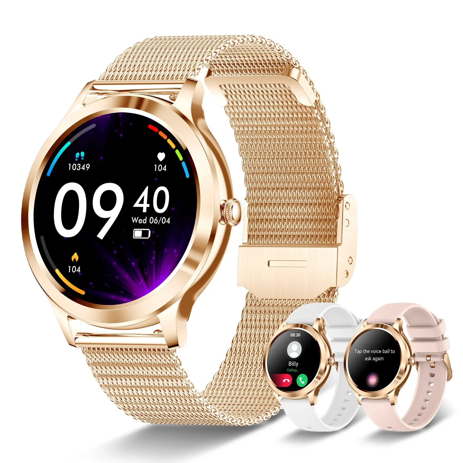 Smart Watch For women - Advanced Fitness Tracker with Wireless Call, Music Time Display, Step Counting, Calories Burned - Evallys.com