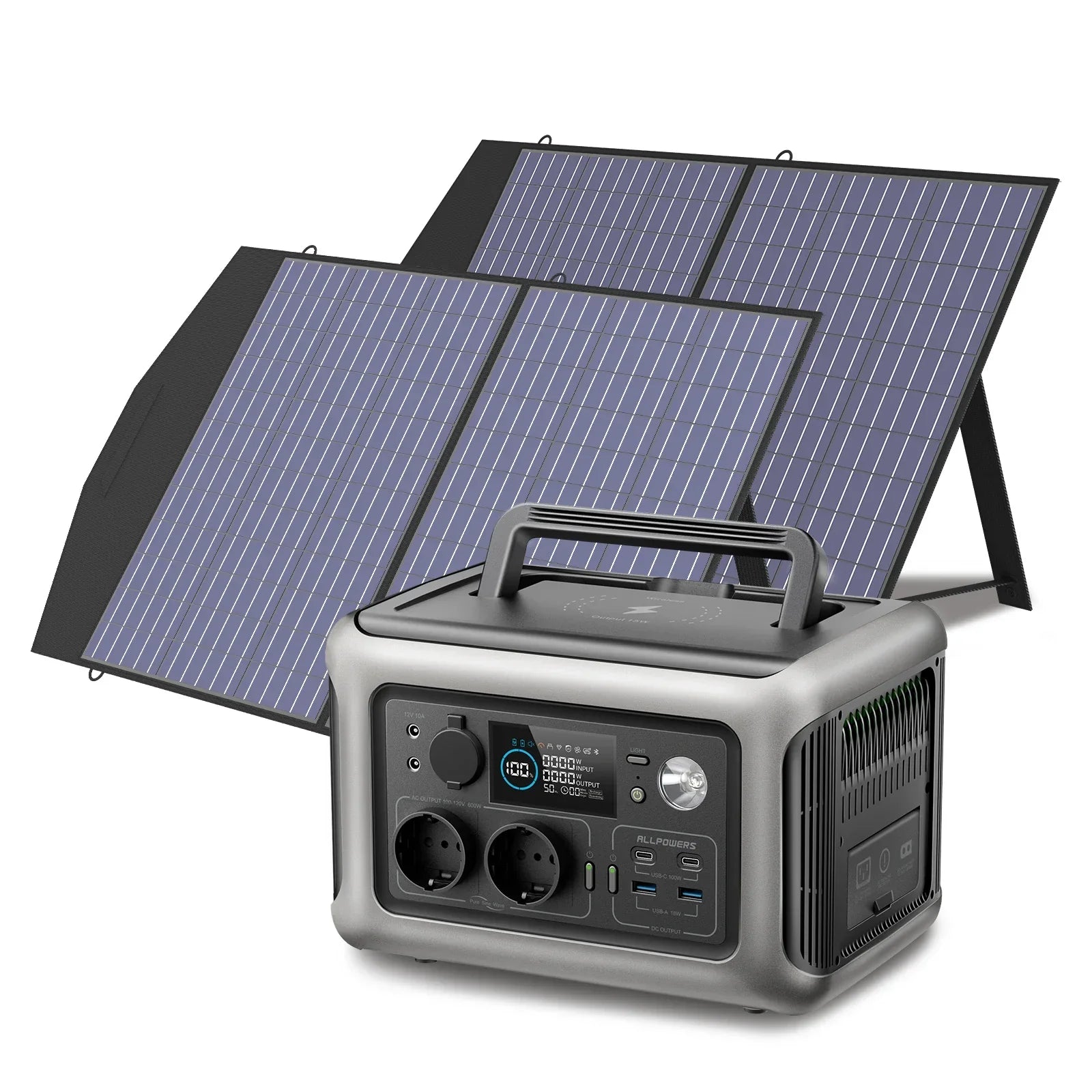 ALLPOWERS R600 Solar Generator with Solar Panel included, 600W 299Wh LiFePO4 Portable Power Station with Solar Charger for Camp - Evallys.com