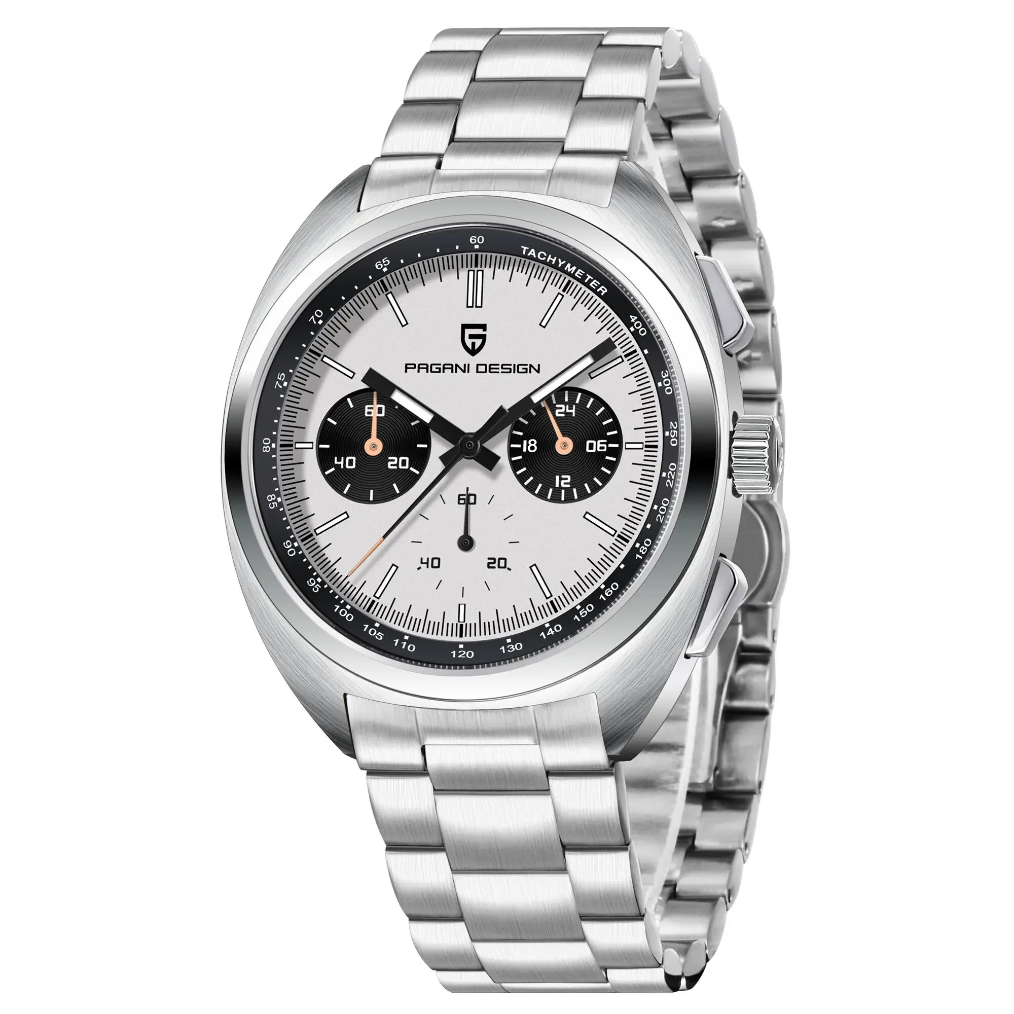 PAGANI DESIGN 2024 New Panda Dial Men Watches Luxury Quartz Watch For Men Japan VK63 Sport Chronograph Sapphire glass Wristwatch - Evallys.com