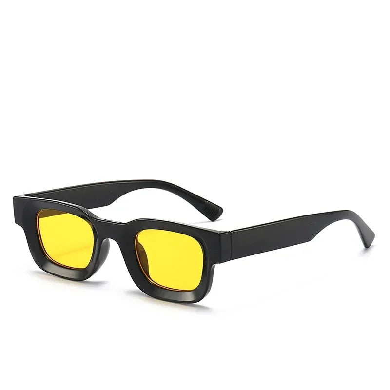Small Sunglasses Rectangle Thick Frame Square Glasses Mens Black Blue Ladies Shades Uv400 Unisex Eyewears Womens fishing - Evallys.com