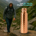 100% Pure Copper Water Bottle 34oz, Leak-Proof, Lab Tested, Enhances Taste, Ideal for Yoga & Fitness