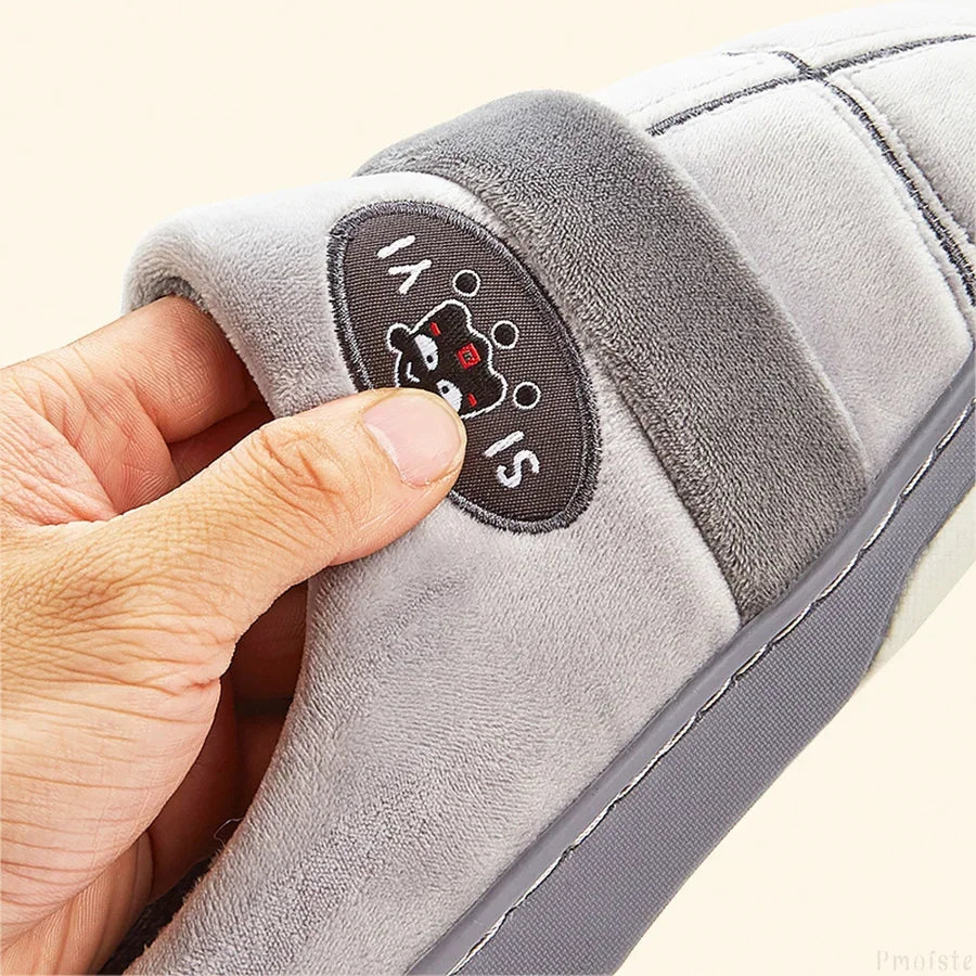 Men’s Winter Memory Foam Slippers – Warm Plaid Indoor House Shoes - Evallys.com