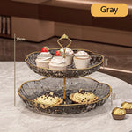 2/3 Tier Fruit Plate Stand Coffee Table Snack Tray Dried Fruit Dessert Plate Bar Counter Display Holder