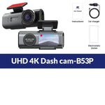 Dash Cam Dual Lens 4K UHD Recording Car Camera DVR Night Vision Video Recorder Built-In Wi-Fi Support GPS 24H Parking - Evallys.com