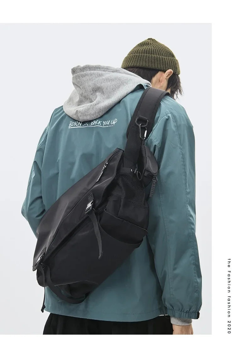 Causal Nylon Shoulder Man Bag Japanese Teenager School Laptop Sling Men's Bag Streetwear Travel Cross Bag Messenger Bags for Men - Evallys.com