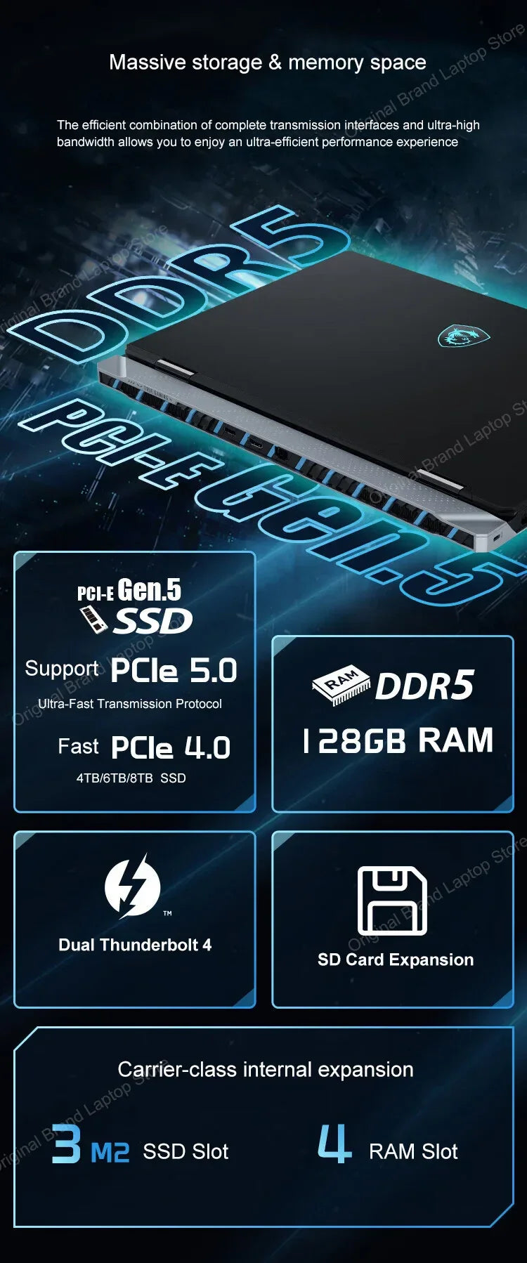 2024 MSI Titan 18 Ultra Gaming Laptop 18 Inch UHD 4K Mini LED 120Hz IPS Screen Notebook i9-14900HX 64GB 2TB RTX4080 Netbook PC - Evallys.com
