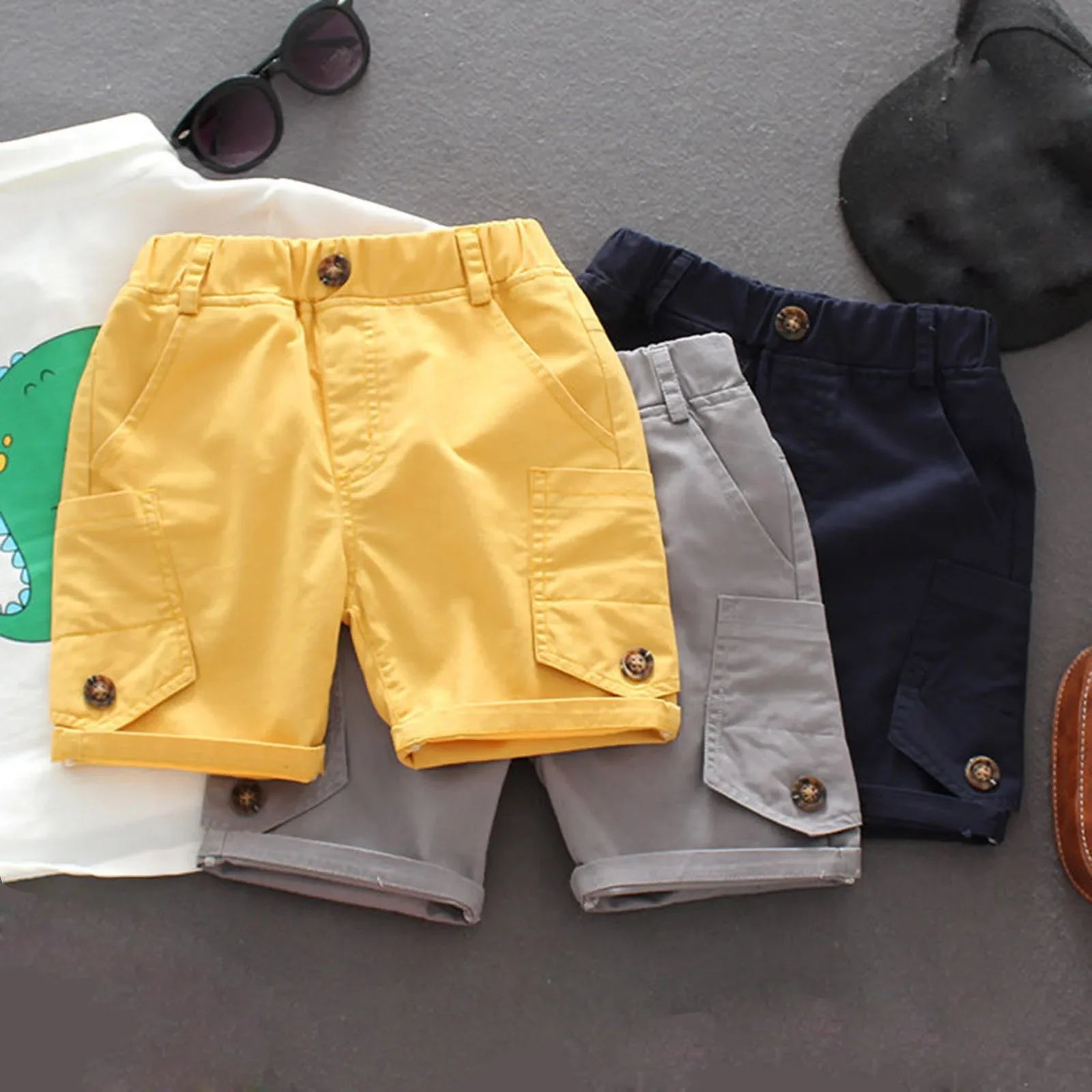 Cotton Shorts Toddler Kids Toddler Baby Boys Solid Spring Summer Cotton Shorts Clothes 18-24 Month Boy Shorts - Evallys.com