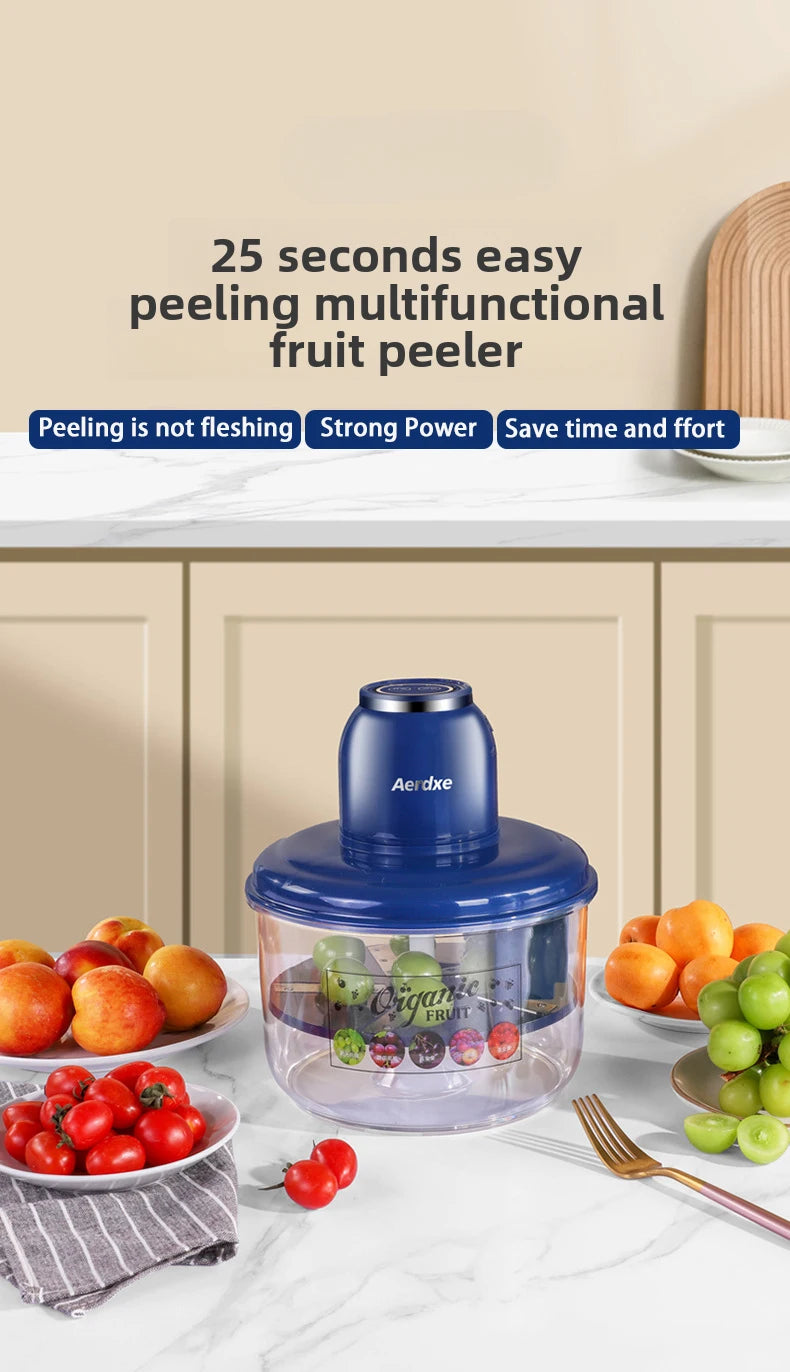 Automatic Fruit Peeler Machine Wireless Portable  Grape/Apple/ Garlic/plum/Peach Peeler for Home, Fast & Easy Kitchen Gadget