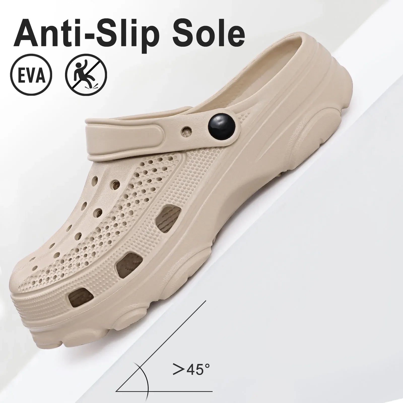 Comwarm Men’s Clogs – Breathable Non-Slip Garden & Beach Sandals - Evallys.com