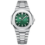 POEDAGAR Luxury Casual Watch Top Brand Fashion Square Dial Stainless Steel Calendar Luminous Waterproof Men Watch Male Clock+Box - Evallys.com