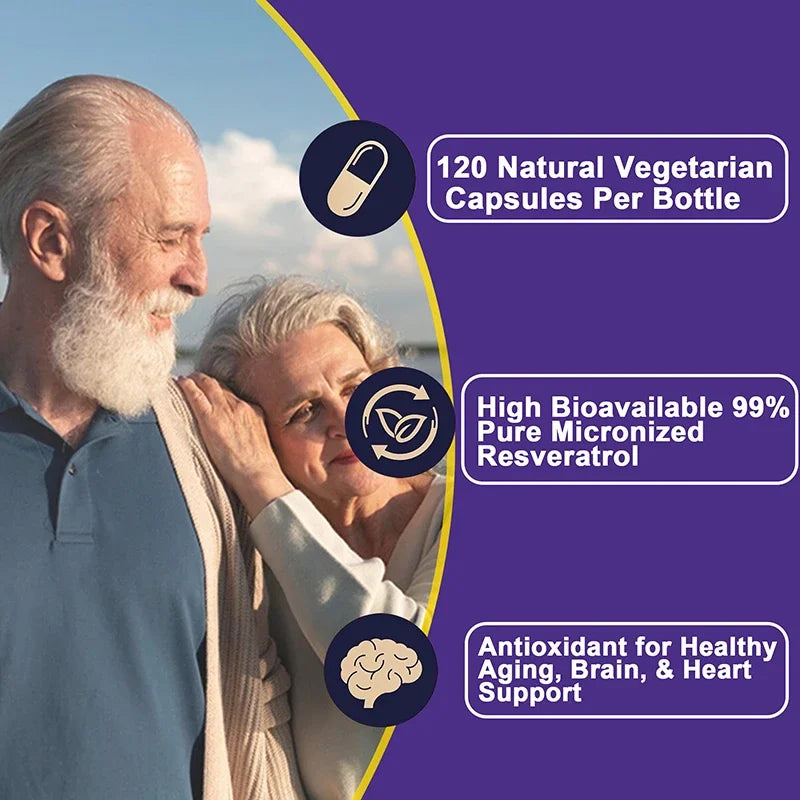 Resveratrol Supplement – Anti-Aging, Heart & Joint Support Capsules