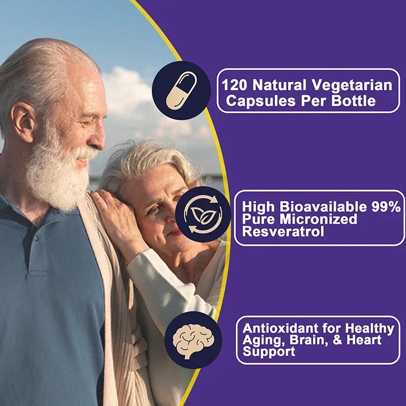 Resveratrol Supplement – Anti-Aging, Heart & Joint Support Capsules