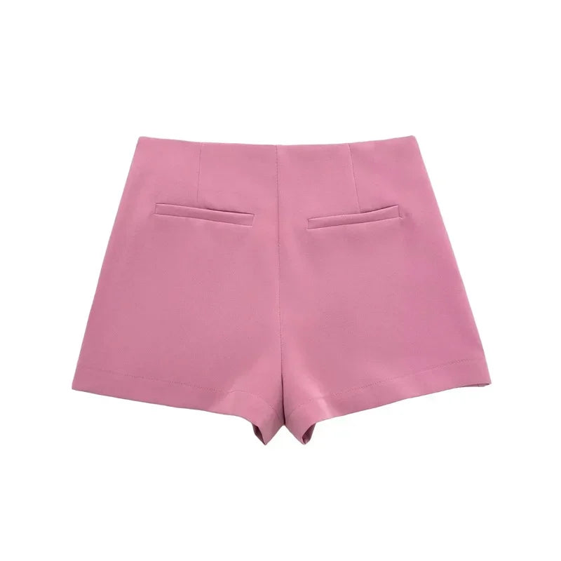 TRAF Asymmetrical Skort – High Waist Black Mini Skirt Shorts - Evallys.com