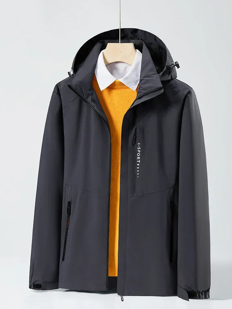 Spring Autumn Casual Jacket Men/Women Outdoor Waterproof and Windproof Hooded Windbreaker Coats - Evallys.com