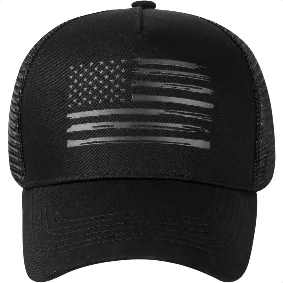 American Flag Trucker Hat – Adjustable Mesh Snapback for Men & Women - Evallys.com