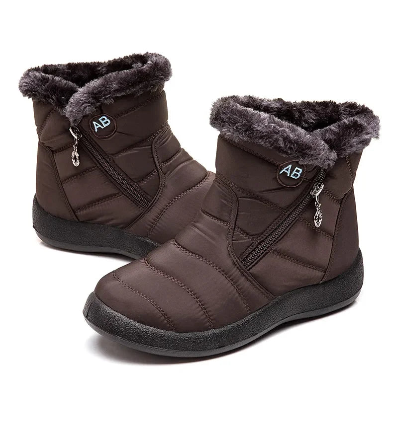 Women's Boots Women's Ankle Boots With Fur Winter Shoes Women Low Heels Winter Boots Snow Waterproof Botas Mujer Winter Footwear - Evallys.com