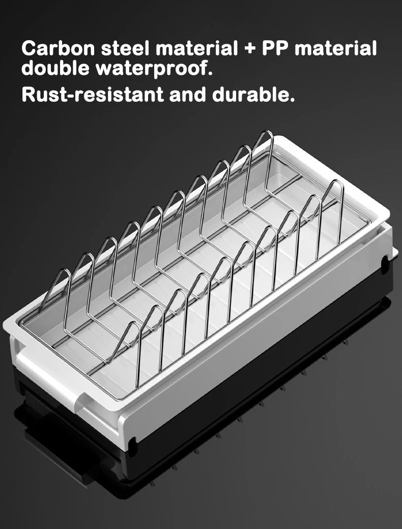 Kitchen Pull Out Dish Racks With Drainboard Drawer Storage Sliding Mesh Cabinet Basket for Accessorie Pull Out Cabinet Organizer