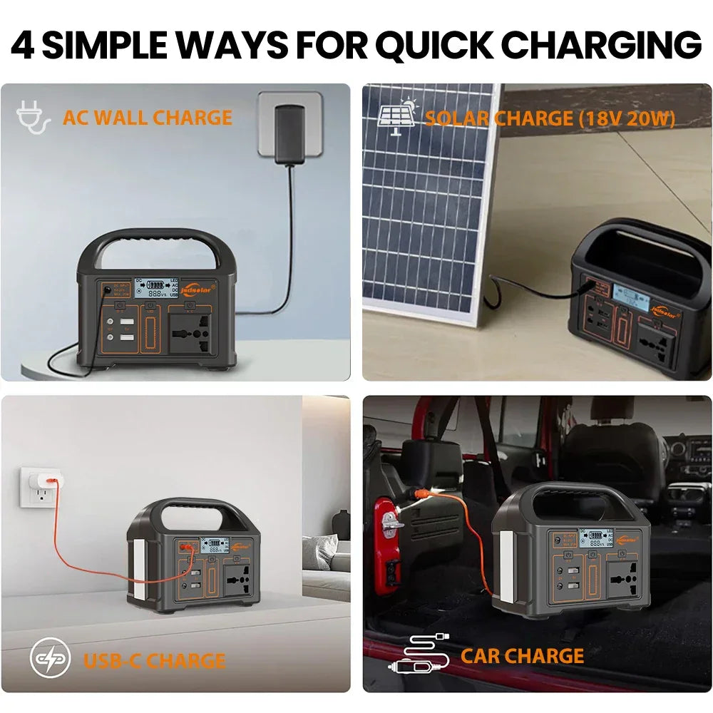 100W Portable Power Station 220V/110V Solar Generator Outdoor Emergency Mobile Power Bank 24000mAh LiFePO4 For Camping Power LED - Evallys.com
