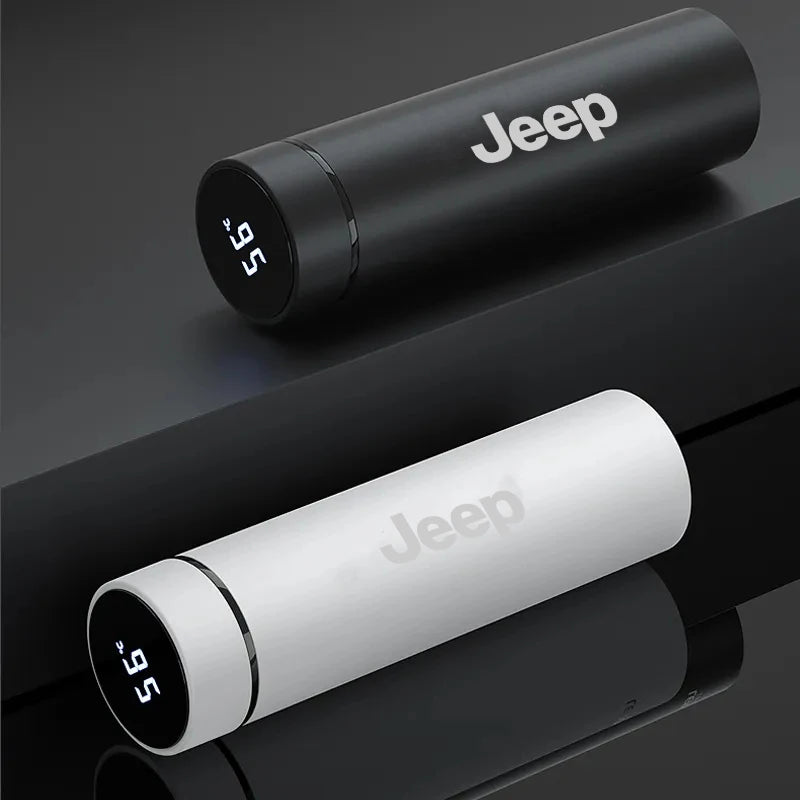 Car 500ml Intelligent Temperature Display Insulating Cup For Jeep Cherokee XJ SRT Renegade Compass Wrangler Patriot Trail Hawk