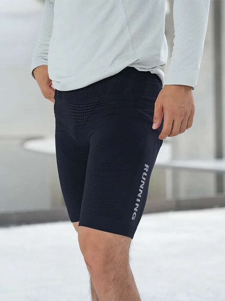 Sports Running Jogging Shorts Mens Cycling Breathable Elastic Slim Fit Shorts Summer Fashion Letter Print Men's Quick-dry Shorts - Evallys.com