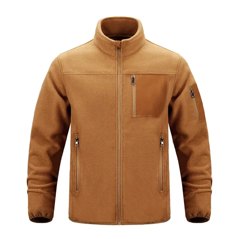 Winter Men Polartec Warm Jackets Casual Man Fleece Lined Windbreaker Coats Men Soft Shell Stand Collar Tactical Hiking Jackets - Evallys.com