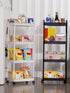 Plastic Rolling Utility Cart with Handle Storage Trolley for Office, Living Room, Kitchen, Movable Storage Organizer with Wheel