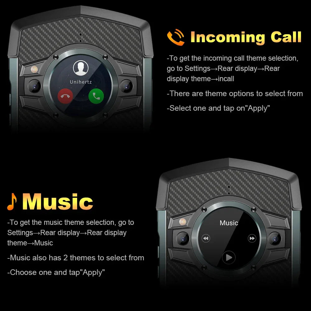 Unihertz Tick Tock 5G Rugged Smartphone Android 128GB 48MP Camera Cellphone 6000mAh Phone with Dual-Screen IP 68 Waterproof - Evallys.com