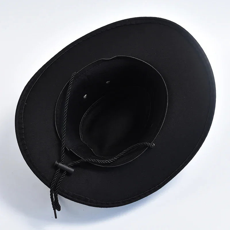 Vintage Suede Western Cowboy Hat – Party & Cosplay Big-Brim Cap - Evallys.com