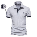 AIOPESON Embroidery 35% Cotton Polo Shirts for Men Casual Solid Color Slim Fit Mens Polos New Summer Fashion Brand Men Clothing - Evallys.com