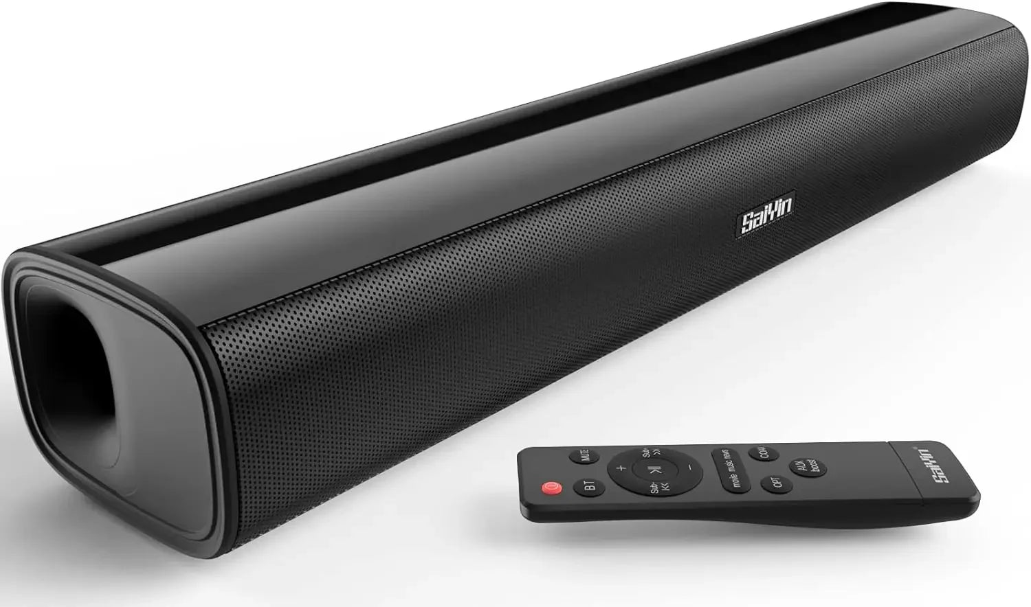 Saiyin Sound Bars for Tv, 40 Watt Small Tv Sound Bars, Surround Sound System Tv Sound Bors, with Bluetooth/Fiber Optic/Aux Connection, Suitable for Pc/Game/ Projector, 17inch - Evallys.com