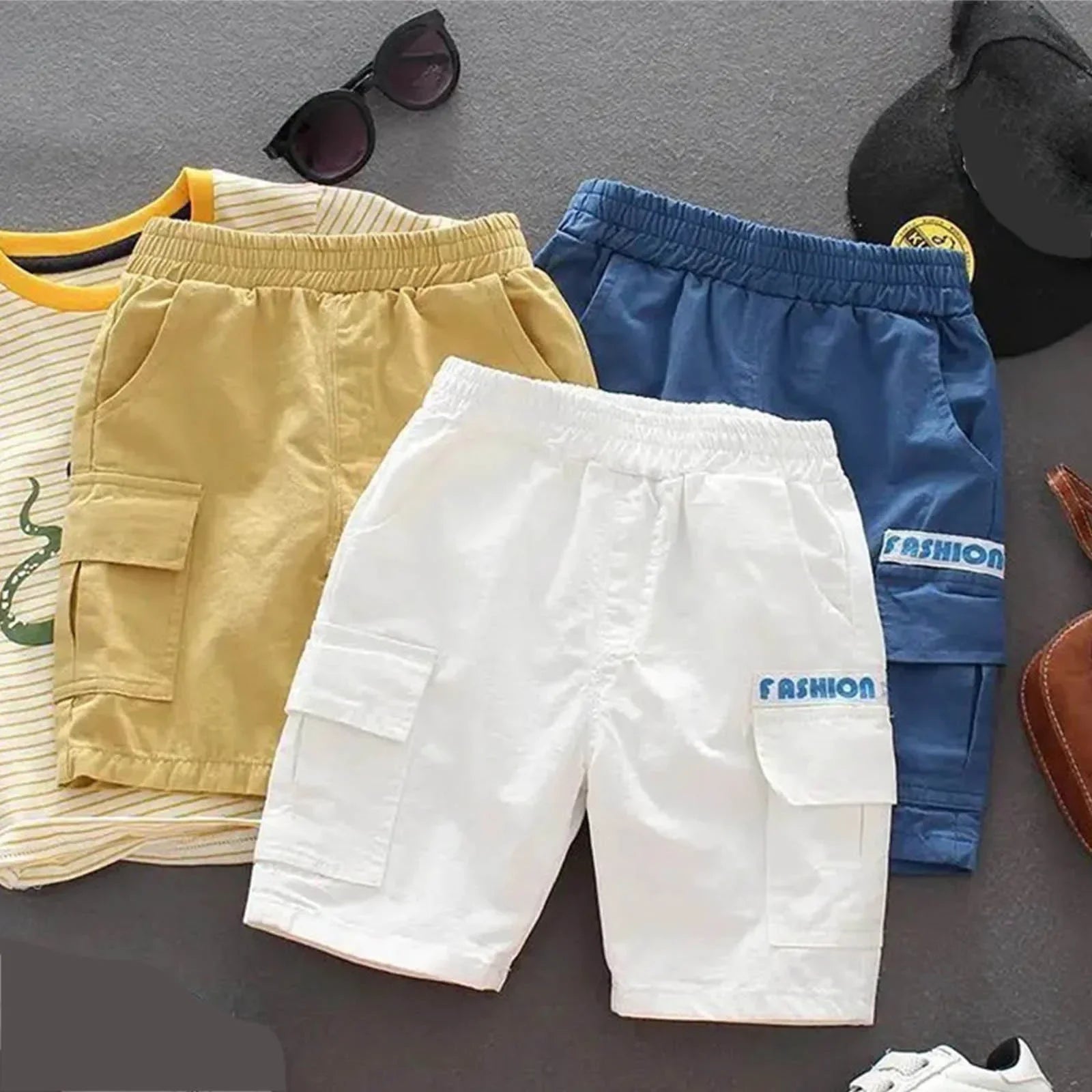 kids toddler baby girls boys print spring summer shorts pocket clothes Boys Girls Thin Breathable Short Pants - Evallys.com