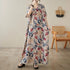 Vintage Cotton Summer Maxi Dress – Harajuku Floral Beachwear - Evallys.com