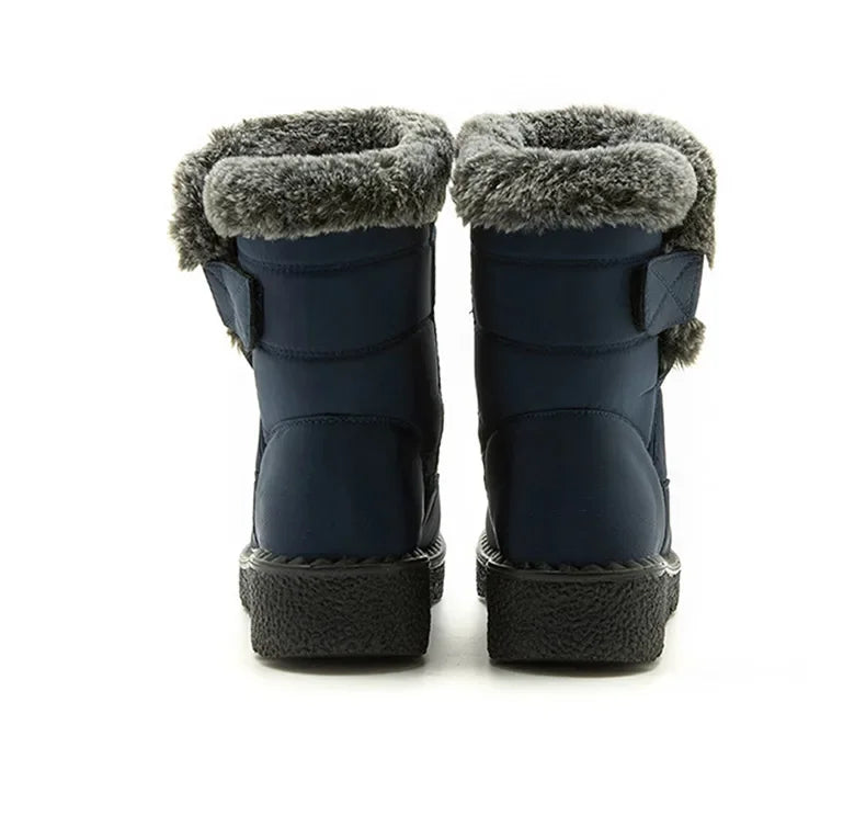 Women's Boots 2024 Trend Winter Shoes For Woman Winter Boots Ankle Low Heels Botas Mujer Waterproof Snow Boots With Fur Shoes - Evallys.com