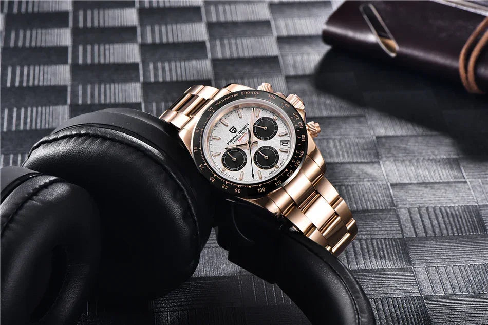 40mm New V2 PAGANI DESIGN Men's Quartz Watches Sapphire Retro Chronograph Stainless Steel Waterproof Watch Men Relogio Masculino - Evallys.com
