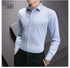 New Plus Size Men Solid Color Business Shirt Fashion Classic Basic Casual Slim White Long Sleeve Shirt Brand Clothes - Evallys.com