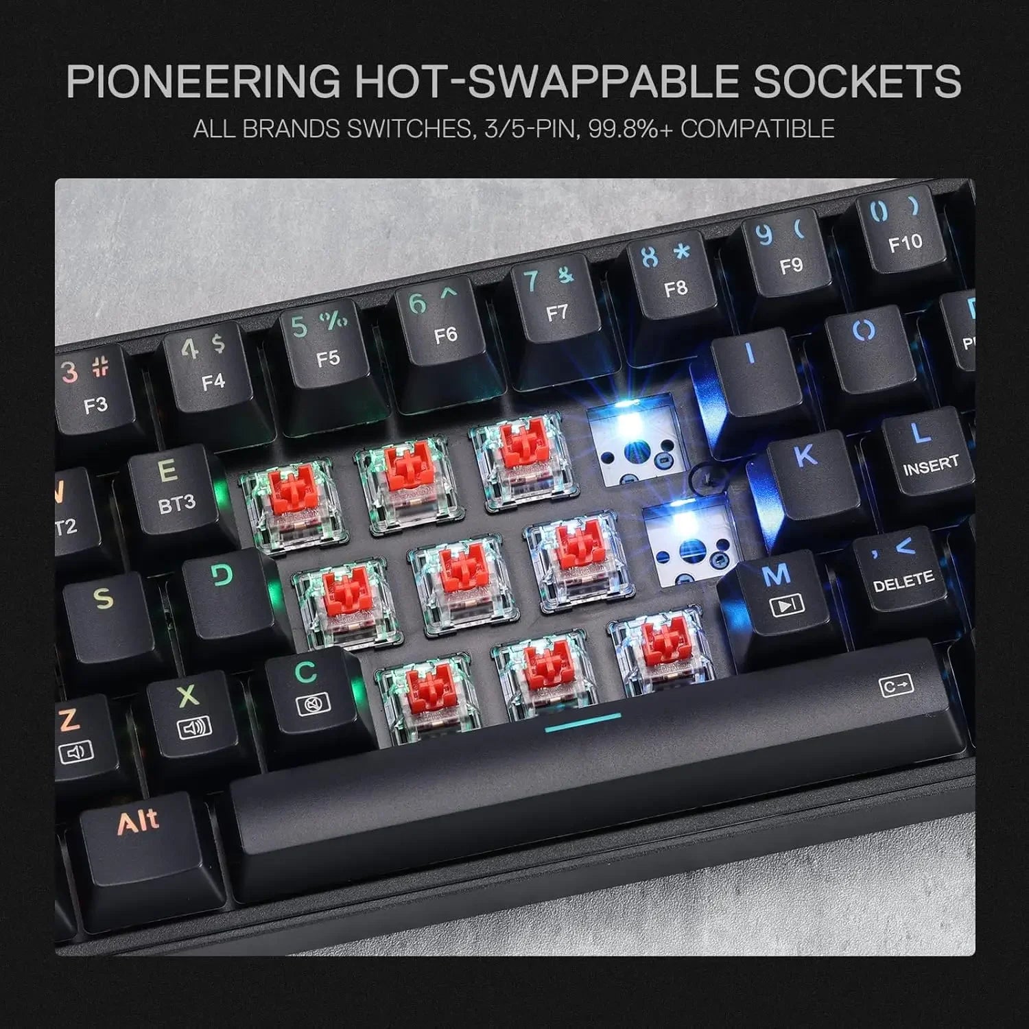 Redragon BS136 Gaming Keyboard & Mouse Combo, 75% K628 Tri-Mode Wireless RGB Mechanical Keyboard and 7200 DPI Gamer Mouse Bundle - Evallys.com