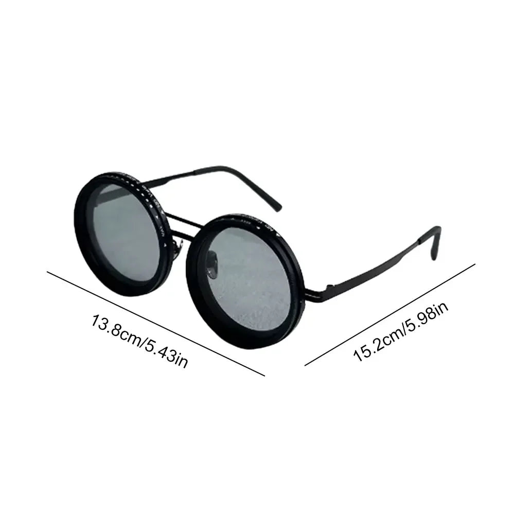 ND9 adjustable dimming sunglasses Retro Punk round men's outdoor fishing UV400 polarized driving sunglasses for Driving Fishing - Evallys.com