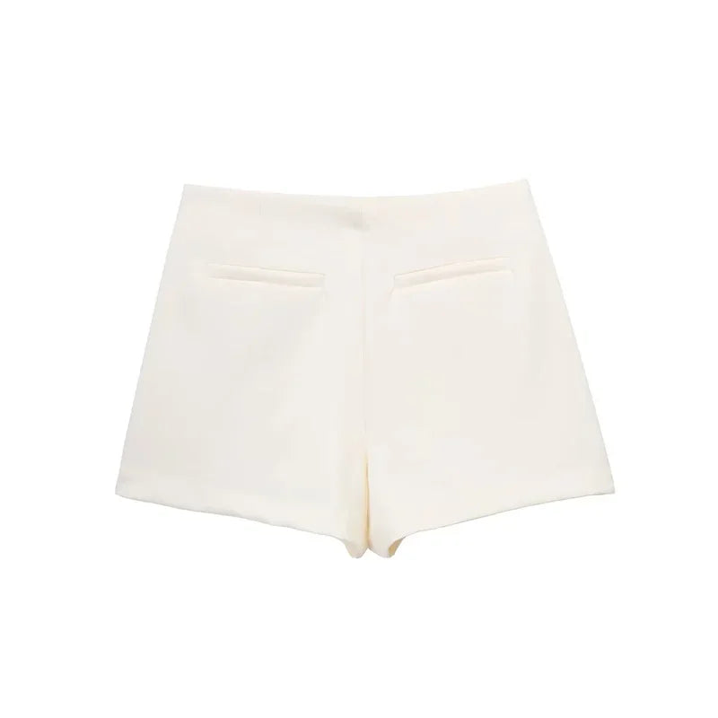 TRAF Asymmetrical Skort – High Waist Black Mini Skirt Shorts - Evallys.com