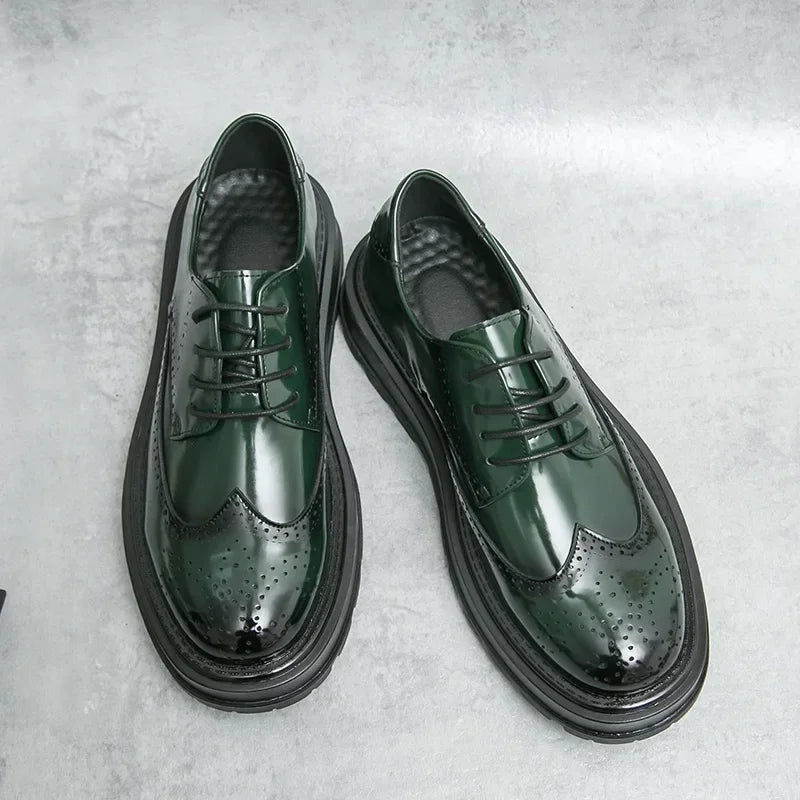 Green Patent Leather Oxford Shoes – Men’s Formal Business Dress Shoes - Evallys.com