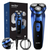 SEJOY Rechargeable Wet & Dry Use Electric Shaver Pop-up Hair Trimmer Rotary Shaving Machine Razor - Evallys.com