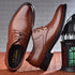 Men Dressing Shoes Formal for Men's Casual Shoe Leather Social Wedding Designer Pointed Toe Black Office Winter Shoes Brand 2023 - Evallys.com