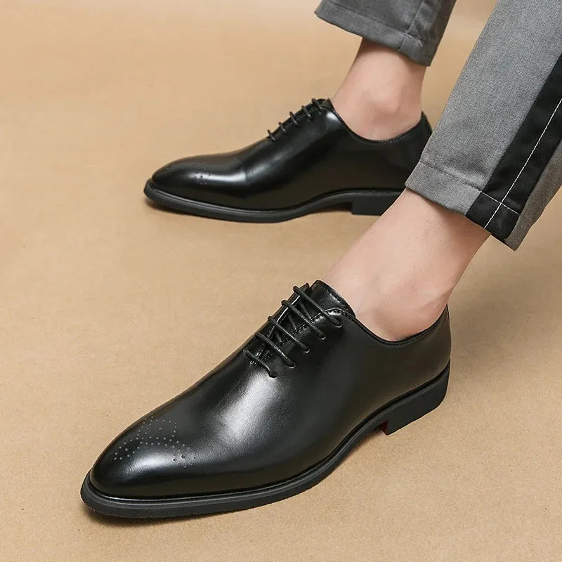 Luxury Men’s Leather Oxford Shoes – Formal Wedding & Office Footwear - Evallys.com