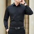 New Plus Size Men Solid Color Business Shirt Fashion Classic Basic Casual Slim White Long Sleeve Shirt Brand Clothes - Evallys.com
