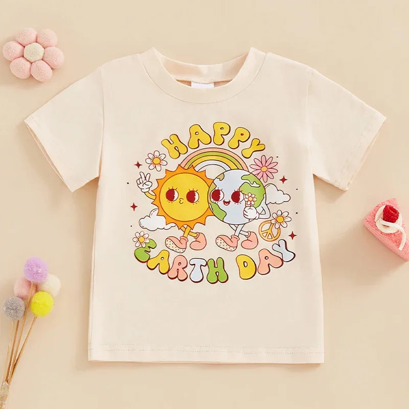 Kids Summer T-Shirts with Fun Animal Print and Short Sleeves Crew Neck Toddler Tops for Boys and Girls - Evallys.com
