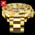 OLEVS Men's Watches Top Brand Luxury Watch for Men Original Waterproof Stainless Steel Chronograph Moon Phase Date Rota Dial - Evallys.com