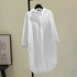 Elegant Cotton Linen Women’s Mid-Length Shirt – Casual Commuter Style - Evallys.com