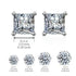 JIUZUAN 2pcs/pair S925 Moissanite Square Lab Created Stud Earrings, Men's Hip Hop Jewelry, Christmas Gifts - Evallys.com