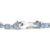 .925 Sterling Silver 11.0 Cttw Oval Shaped Created Light Blue Topaz Link Bracelet - 7 inch - Evallys.com # #