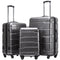 Coolife Luggage Expandable 3 Piece Sets PC+ABS Spinner Suitcase 20 inch 24 inch 28 inch (Charcoal., 3 piece set) Charcoal. - Evallys.com # #