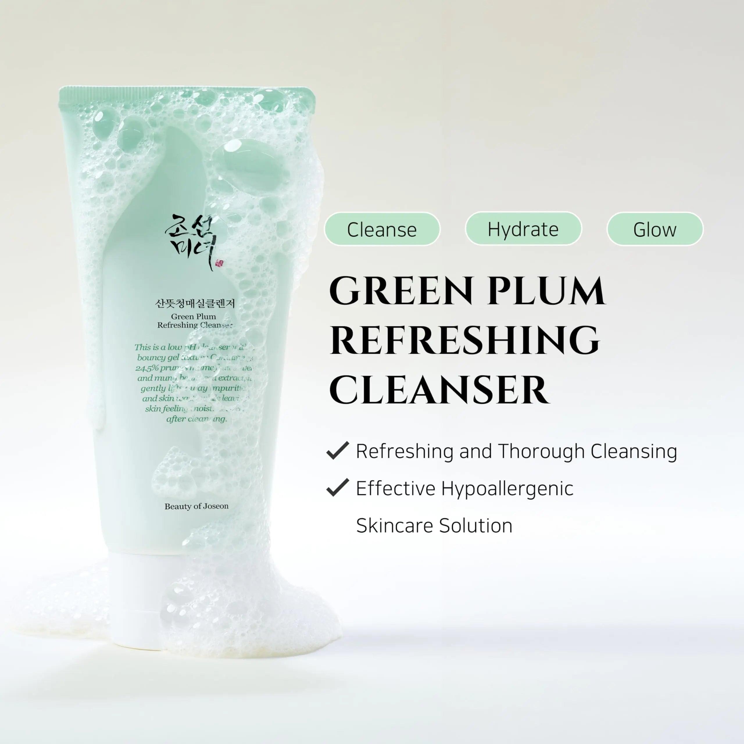 Beauty of Joseon Green Plum Refreshing Cleanser Gel Type Deep Pore Cleansing, Acne Face Wash, Blackhead Remover for All Skin Types, Korean Skincare 100ml, 3.38 fl.oz - Evallys.com # #